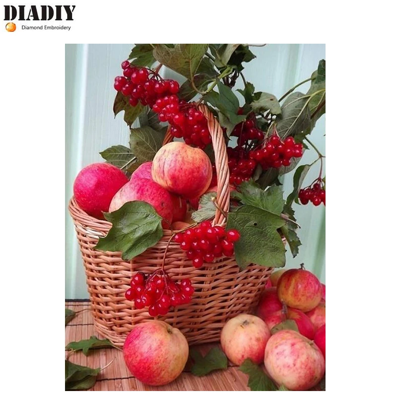 DIADIY алмазные вышитые фрукты и ягоды 5D DIY Алмазная картина яблоко Алмазная мозаика полная квадратная Алмазная вышивка крестиком Декор