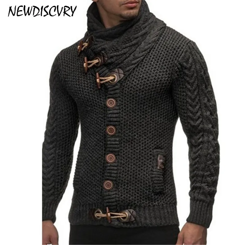 NEWDISCVRY Brand Men's Cardigan Sweater 2018 Autumn Winter Fashion Thick Men Knitted Clothes Jumper Casual Loose Man Knitwear | Мужская