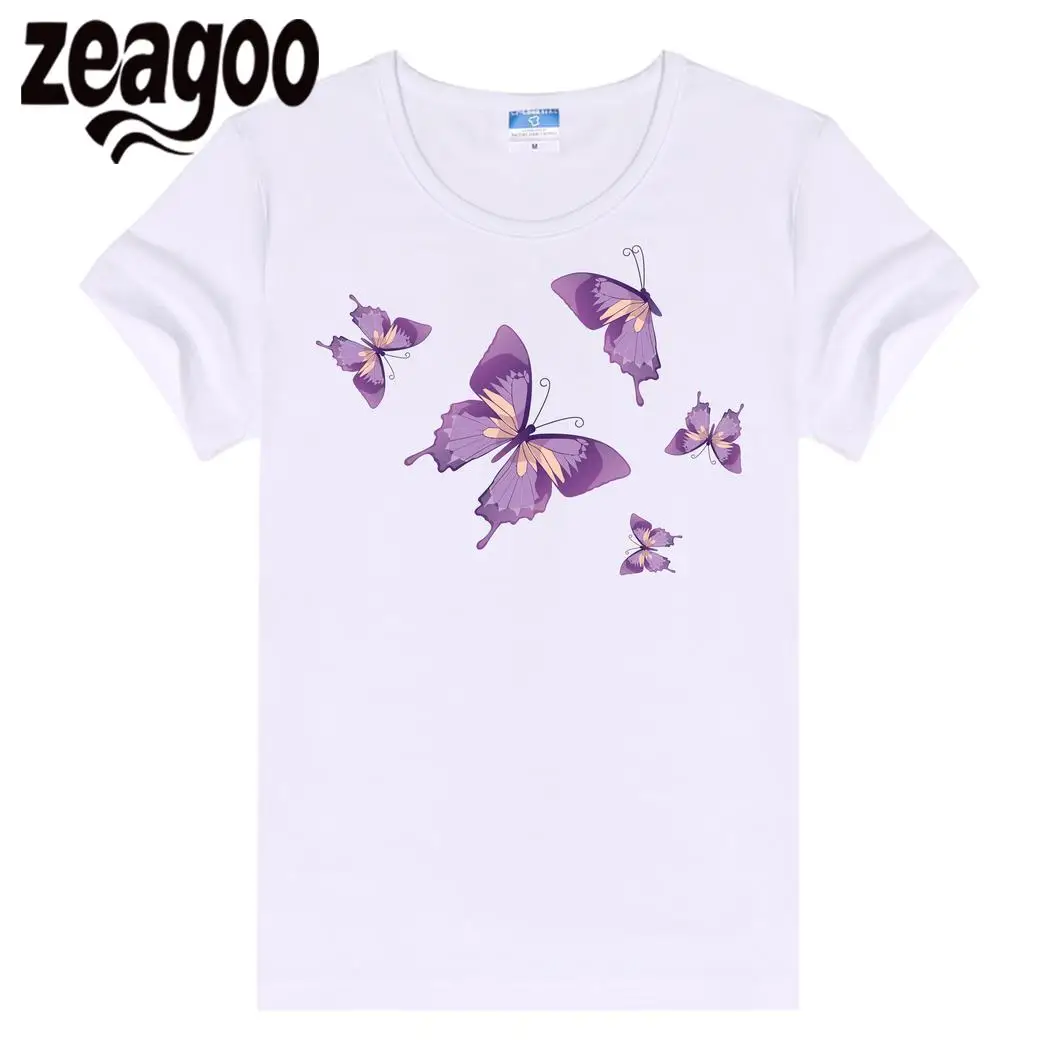 Zeagoo/Повседневная однотонная женская футболка с круглым вырезом и коротким