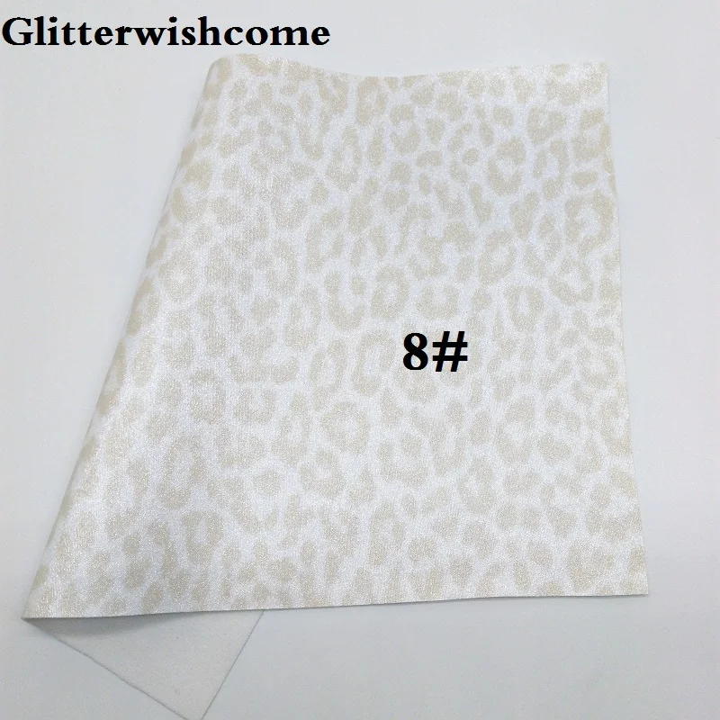8 Glitterwishcome 21X29 см A4 размер винил для бантов с леопардовым принтом Кожа Fabirc искусственная кожа листы для бантов, GM233A - Цвет: 8