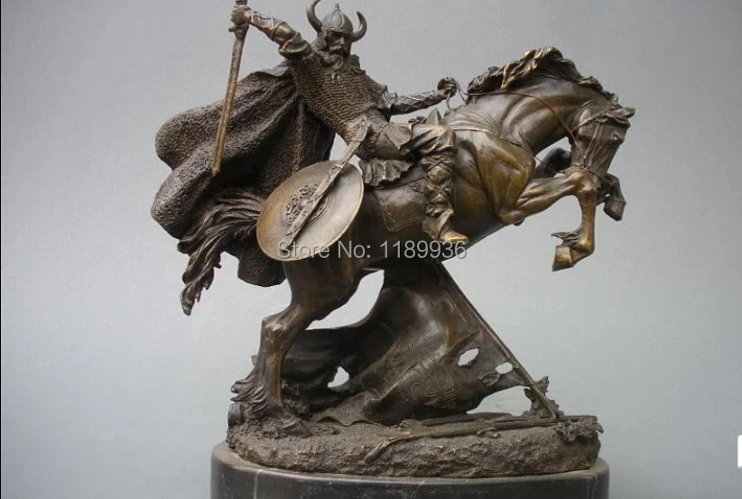 Шарик из чистой бронзы искусство Греческий воин на лошади скульптура|warriors|warrior