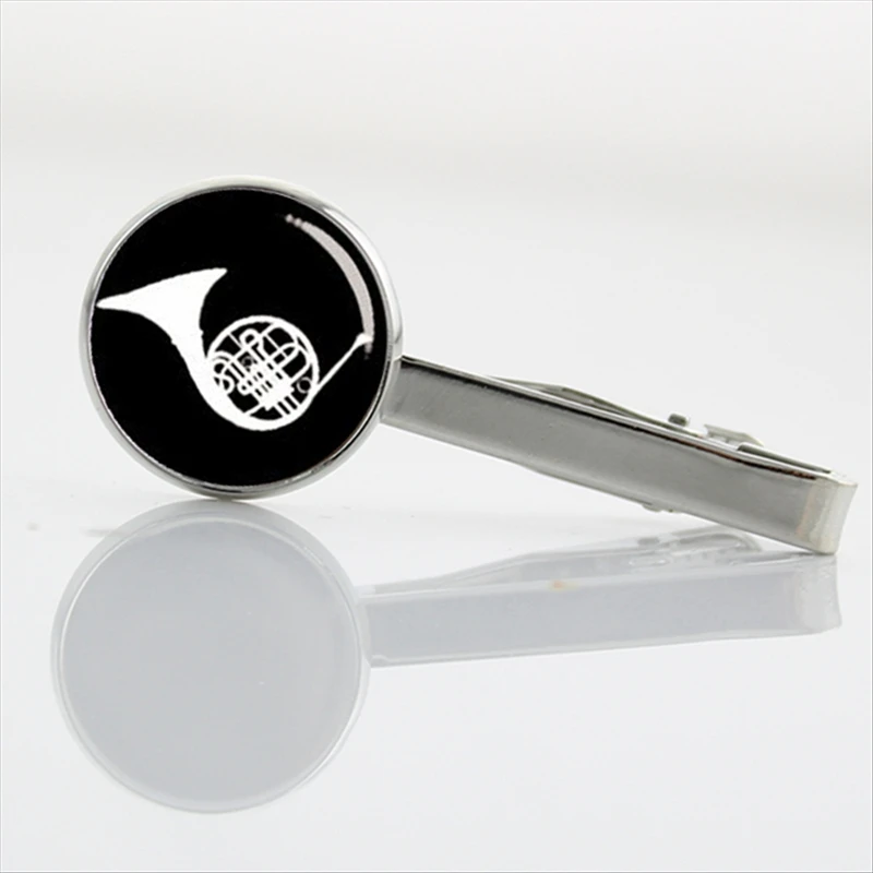

Musical instrument french horn Tie Clips vintage retro men dress accessories symphony Tie Clip Popular Male Luxury Tie Pins T675