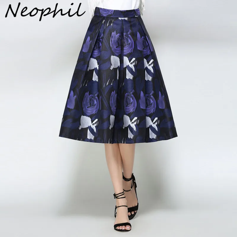 Neophil элегантные 2019 фиолетовые розовые с цветочным узором миди женские