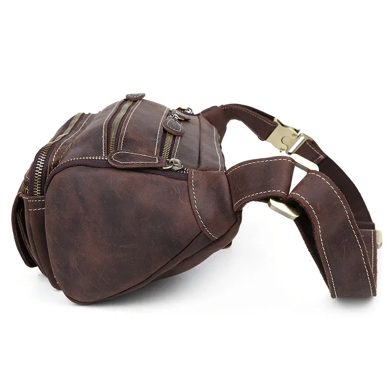 Сумка поясная мужская из натуральной кожи в стиле милитари|leather waist bag|waist bag menbrand |