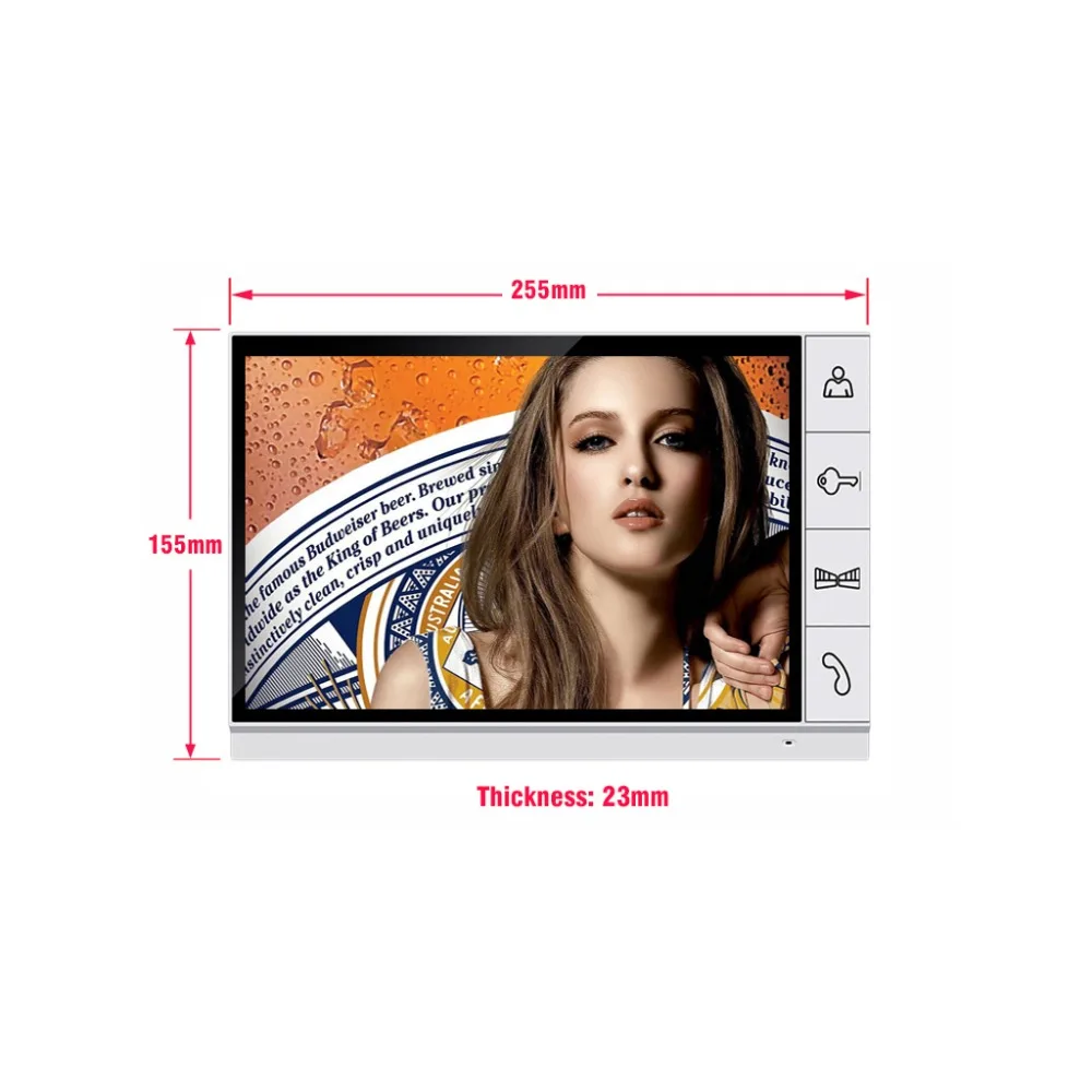 Видеодомофон дверной звонок из алюминиевого сплава с монитором 9 дюймов 2 шт.|video