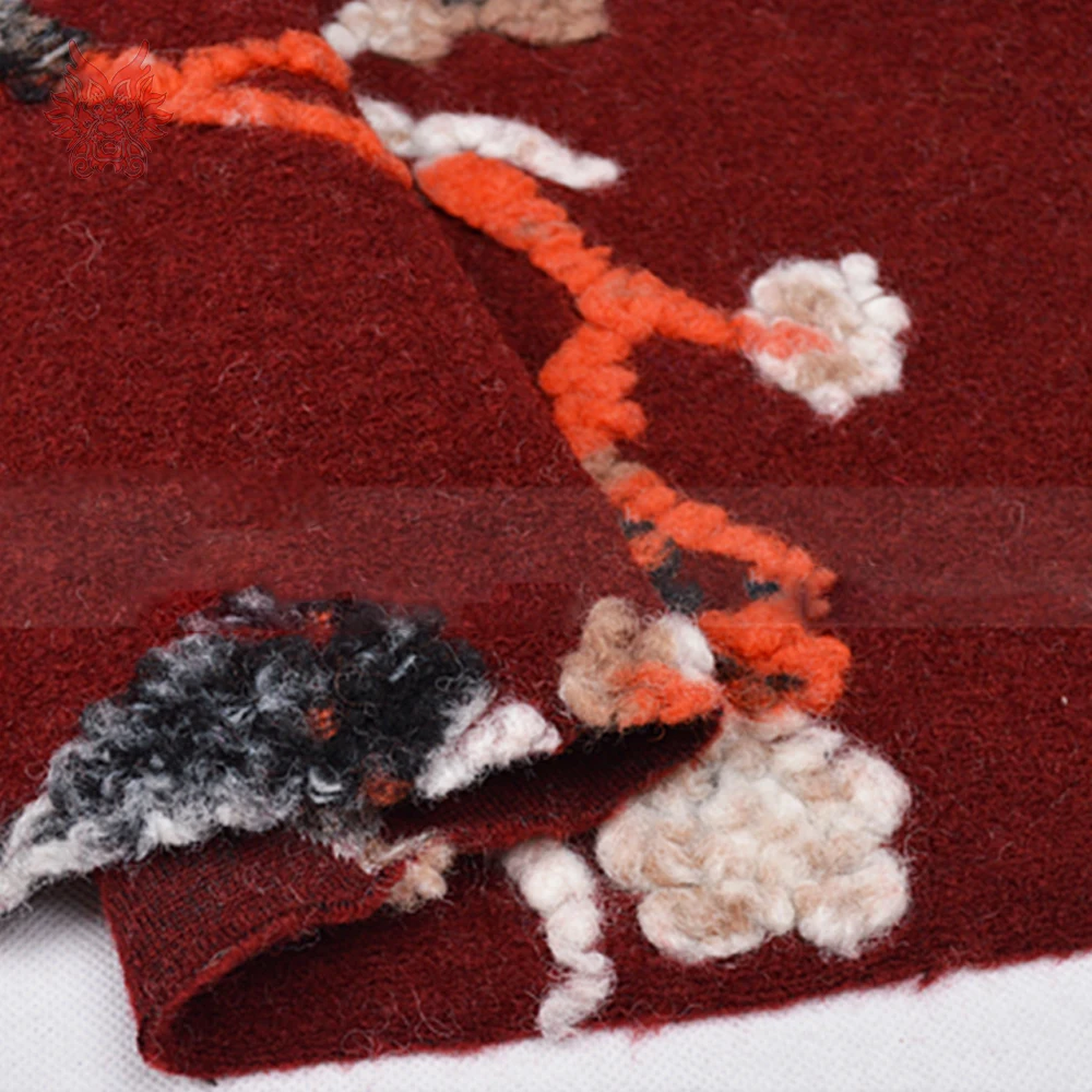 Дизайнерский американский стиль 3D Цветочный Жаккард кашемировая шерстяная