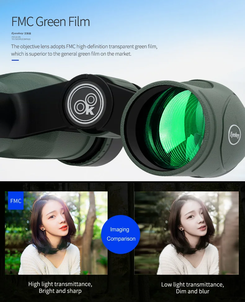 Eyeskey 8x32 Porro водонепроницаемый бинокль Bak4 Призма Оптика Компактный телескоп для кемпинга охоты