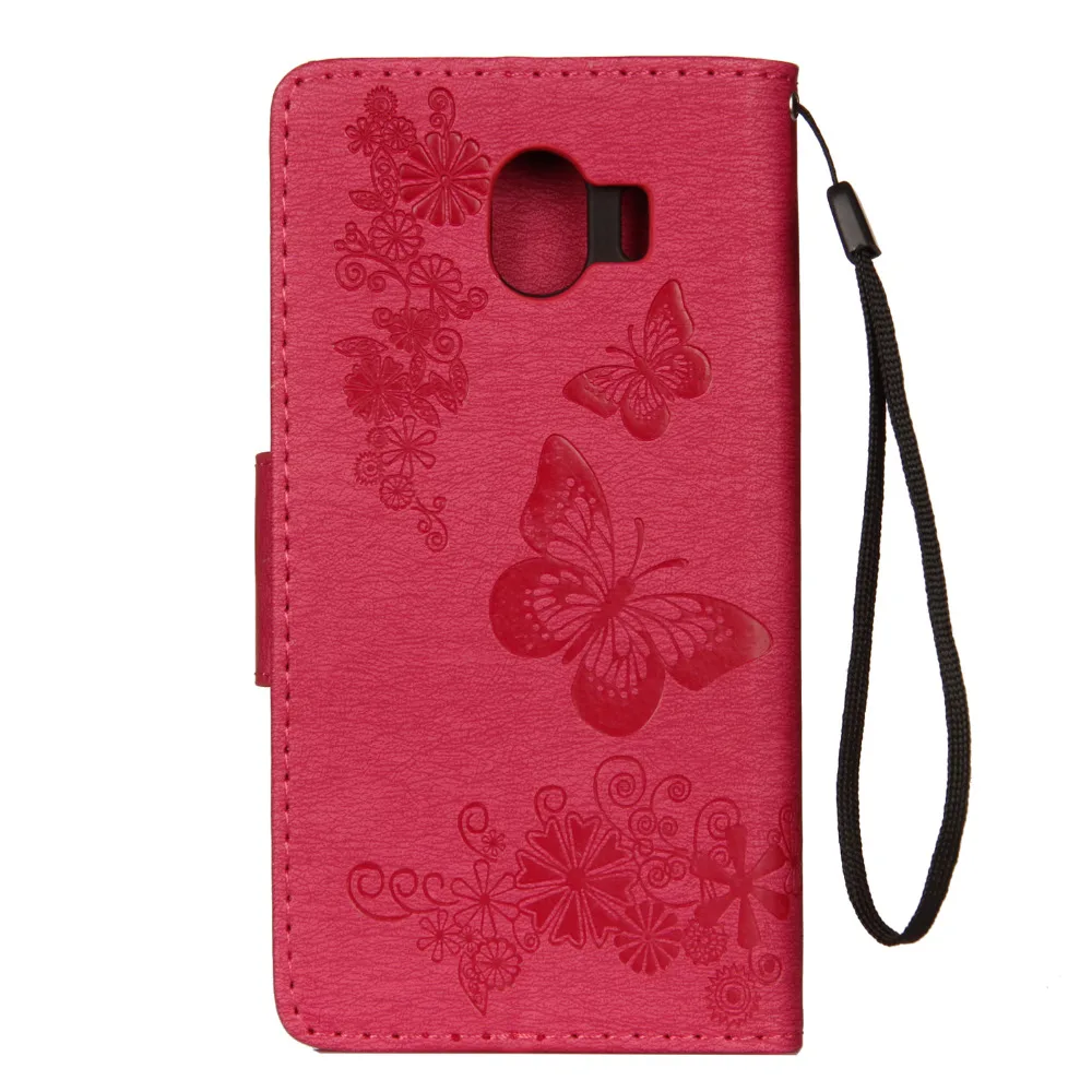 Кожаный чехол для samsung Galaxy J4 чехол Fundas для samsung J4 Plus Чехол-книжка с бабочкой чехол для телефона