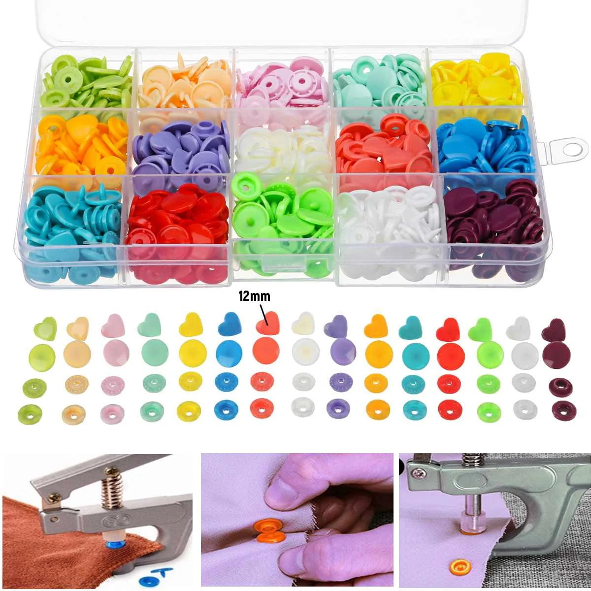 150 Set 40-360 шт DIY металлические пресс плоскогубцы пластиковые кнопки Набор Профессиональный крепеж оснастки плоскогубцы Швейные аксессуары для T5 Кам кнопка - Цвет: 150 Set