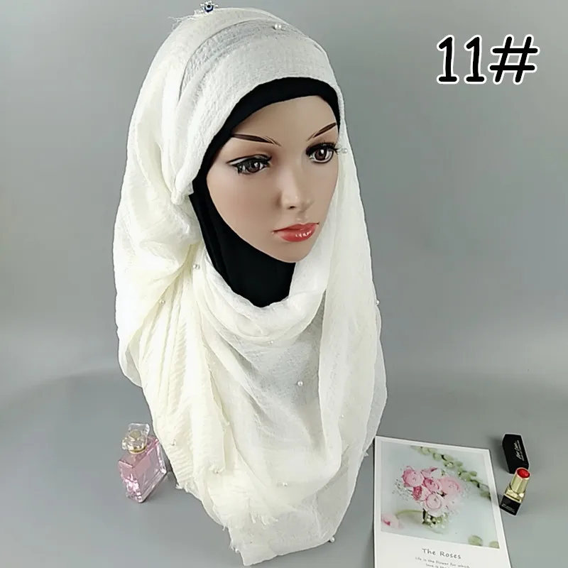 Хлопковый мусульманский хиджаб Женская Стандартная голова нижнего шарфа