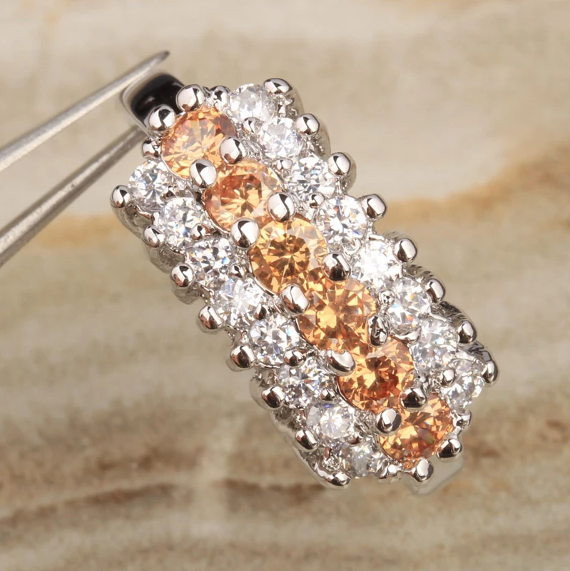 Милостивый шампанское кубического циркония Browm овальные камни Morganite