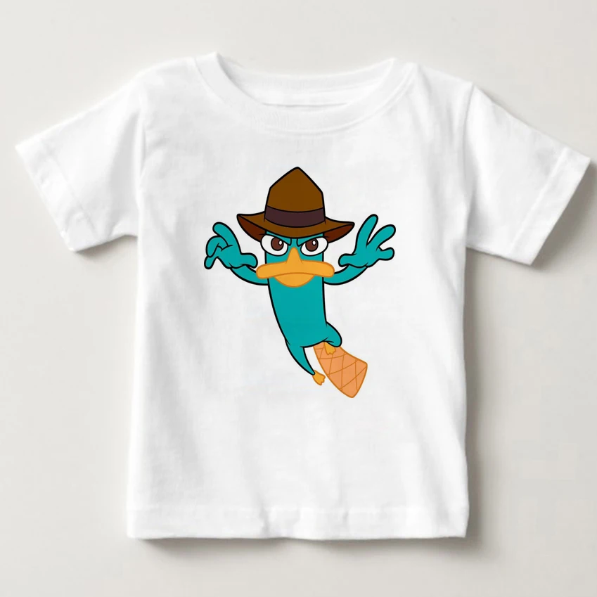 Phineas and Ferb Agent P Neighborhood Crime Watch, Детская облегающая футболка Повседневные детские футболки из хлопка наивысшего качества, MJ
