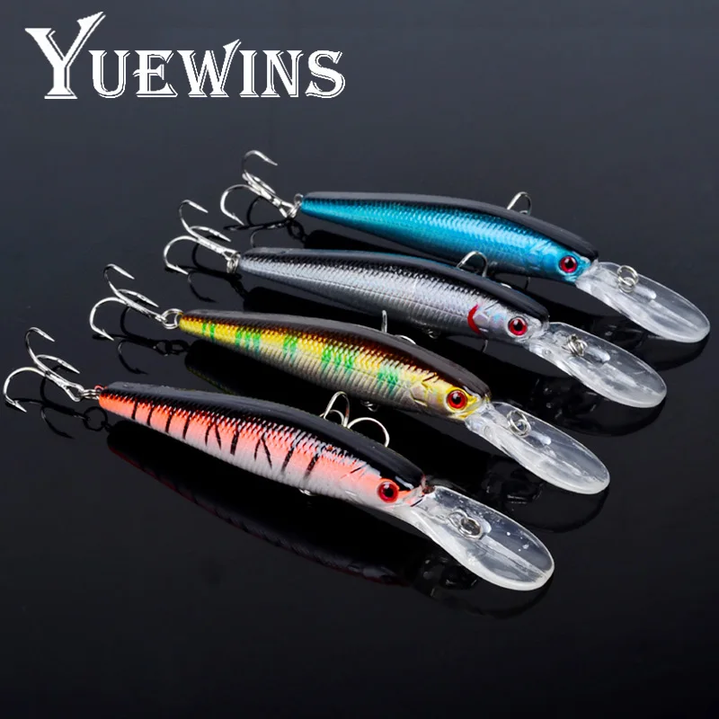Yuewins новые украшения красного цвета Minnow приманки для ловли рыбы 12 5 см 13 9g Плавание