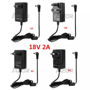 18V 2A Power Supply Adapter AC100V-240V to DC18V 2A 50Hz/60Hz Charger Use For In Door Have AU UK US EU Plug Guitar Accessories