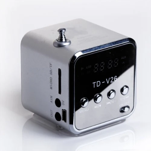 TD-V26 Haut-parleur портативный Mini et Digital avec Micro SD/TF/USB/FM-Argent | Электроника