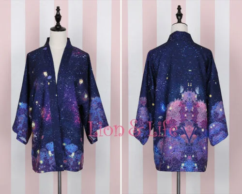 Женская японская юката Haori пояс для кимоно юбка комплект Гортензия Floal пальто