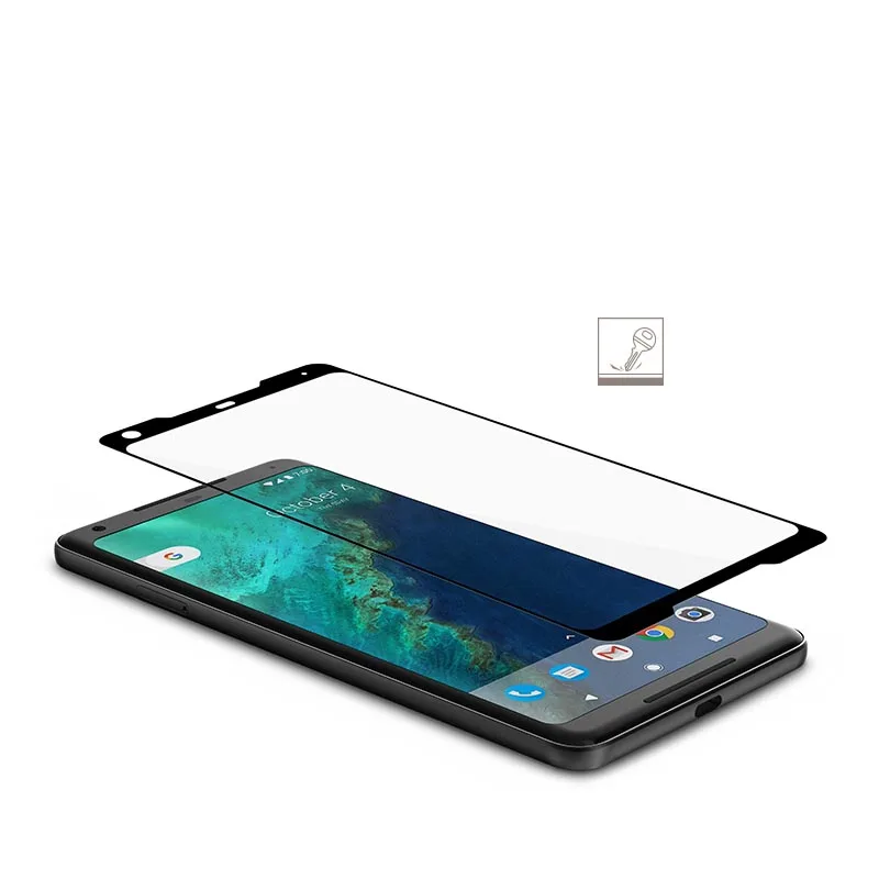 Полное покрытие закаленное стекло для Google Pixel 2 защита экрана размера XL защитная