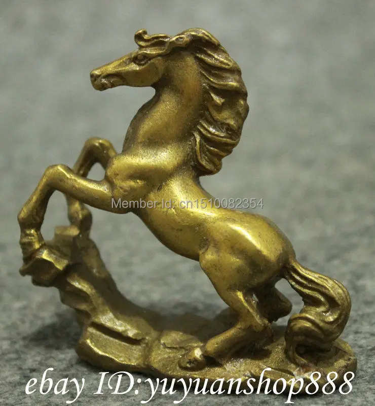 Китайский чистый латунный резной год зодиакальный фэншуй Богатство скачок