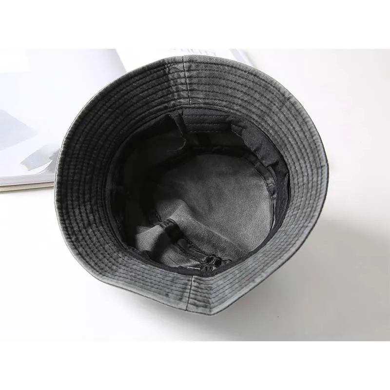 DRESSUUP Washed Denim Bucket Hat Women Outdoor Fashion Sun Cap Fishing Hiking Hats For Men Cotton Ladies Foldable Chapeu