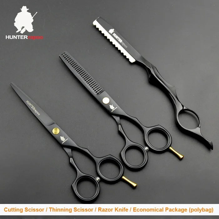 2pcs with razor Скидка 30%, 5,5 дюйма, Профессиональные Парикмахерские ножницы из нержавеющей стали, набор, филировочные ножницы для стрижки волос, парикмахерские ножницы HT9131 - Цвет: 2pcs with razor