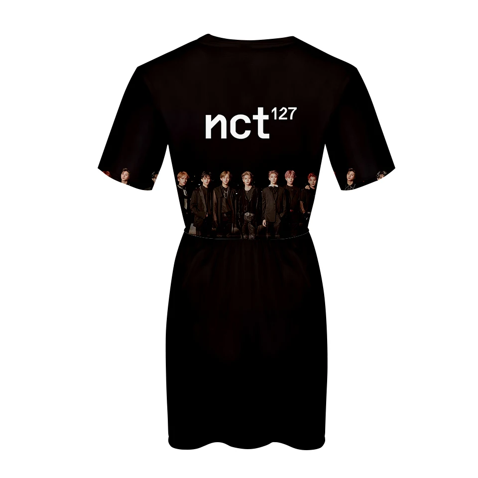 NCT 127 платье для красивой девушки с коротким рукавом свободного покроя Kpop