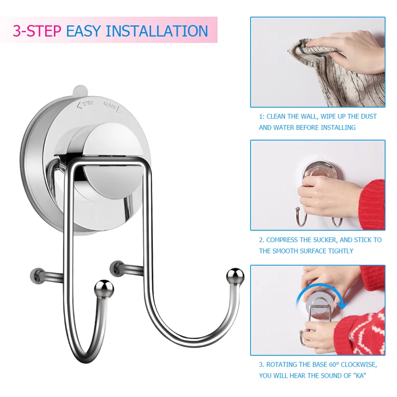 Многофункциональный крючок на присоске хромированный пластиковые крючки стену