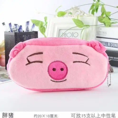 Kawaii моделирование фрукты пенал с животными короткие плюшевые Школьные Канцелярские ручки сумка для девочек и мальчиков школьные принадлежности