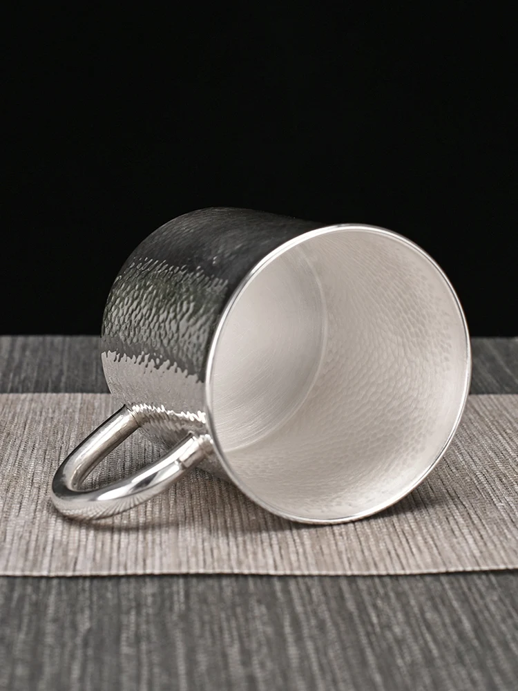 Чистое серебро S999 Серебряная чашка большая емкость кружка кофейная чайная для