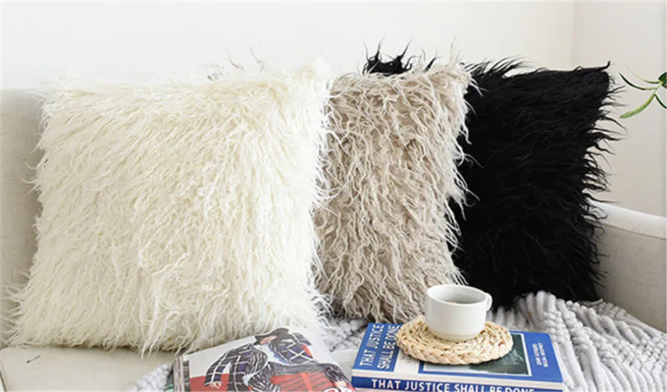 Уютная плюшевая наволочка в скандинавском стиле, декоративная наволочка для подушки, розовая, белая наволочка, декоративные подушки 45*45 см для дивана, кровати, автомобиля