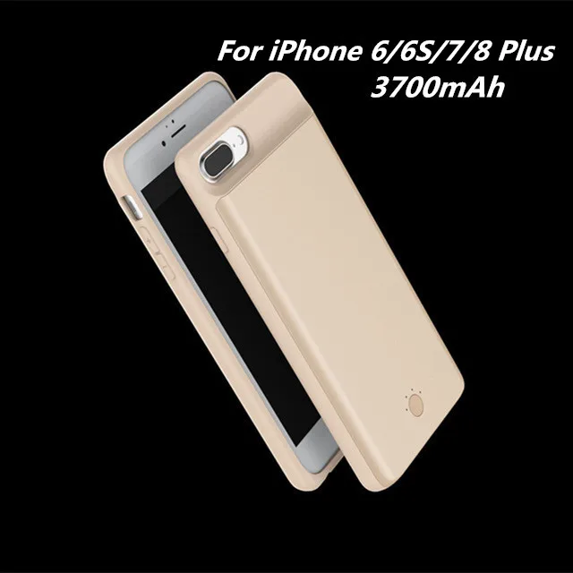 Портативный внешний аккумулятор для iPhone 8, 7, 6, 6S Plus, магнитные Чехлы для зарядки аккумуляторов, чехлы для iPhone 6, 6 S, 7, 8, чехол для внешнего зарядного устройства - Цвет: Gold For 6 7 8 Plus