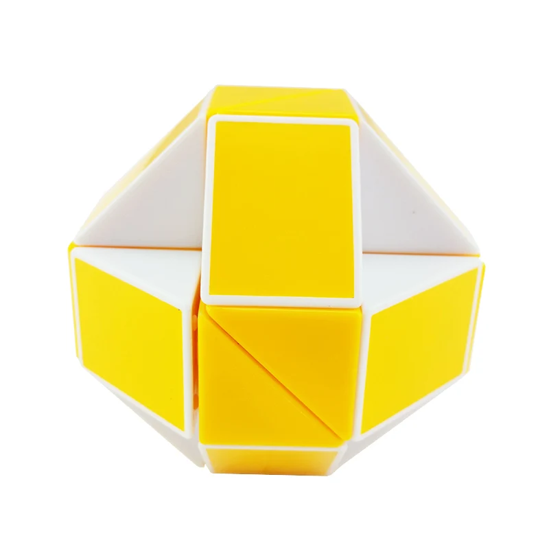 White and Yellow 24 секции магический куб рулетка головоломка на скорость игрушки для детей развивающие Твист Головоломка игрушки Кубики детский подарок - Цвет: White and Yellow