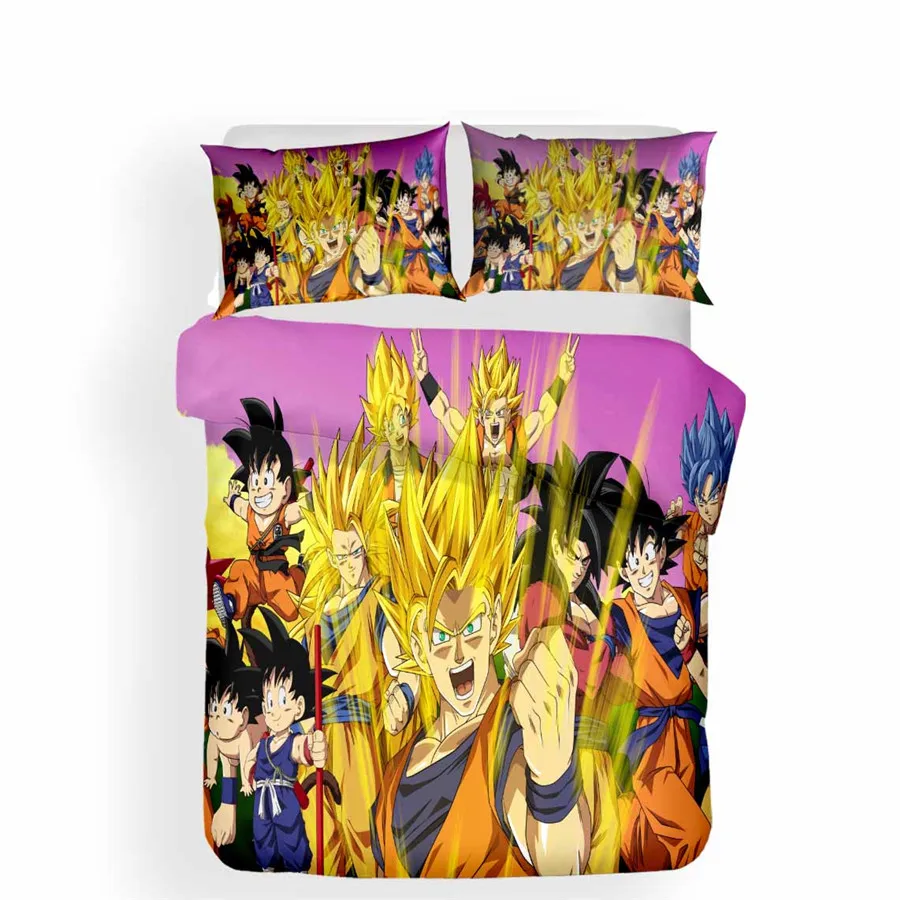 HELENGILI 3D постельное белье набор Dragon Ball с принтом пододеяльник набор постельного белья с наволочкой набор домашнего текстиля# LZ-22