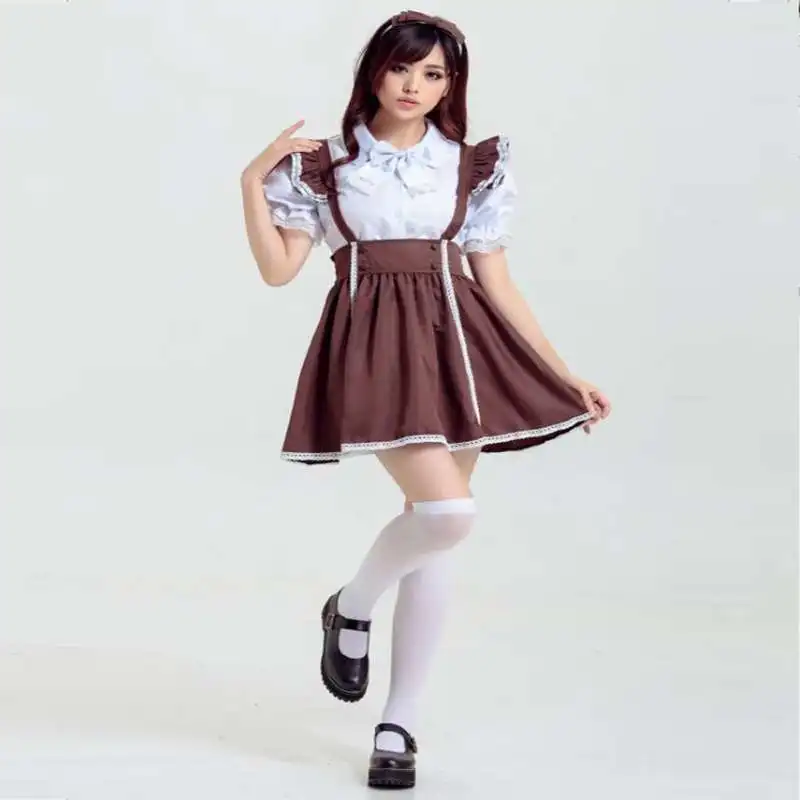 Костюмы для косплея на Хэллоуин коричневый цвет аниме одежда горничной экспорт