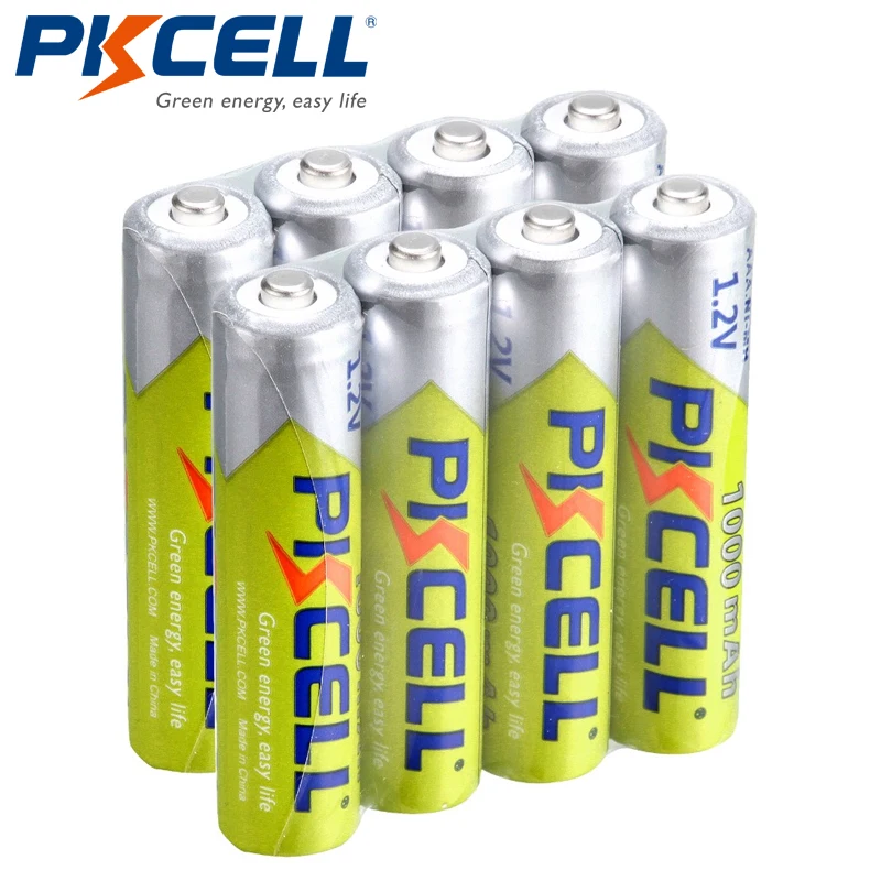10 шт./лот PKCELL NIMH AAA батарея 1000 мАч 3A 1 2 в Ni-MH аккумуляторные батареи Baterias для камер
