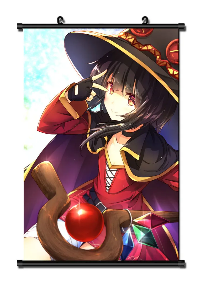 Японское аниме KonoSuba Megumin домашний Декор настенный Свиток Плакат 40x60 см Прямая поставка торговля живопись на холсте, мультфильмы