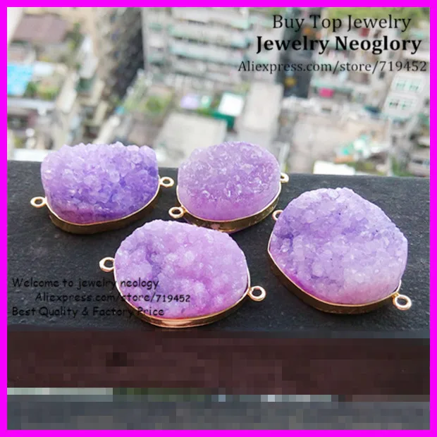 5 шт. Природный кристалл Druzy Кулон разъем друзовый кварц кластеры камень кулон