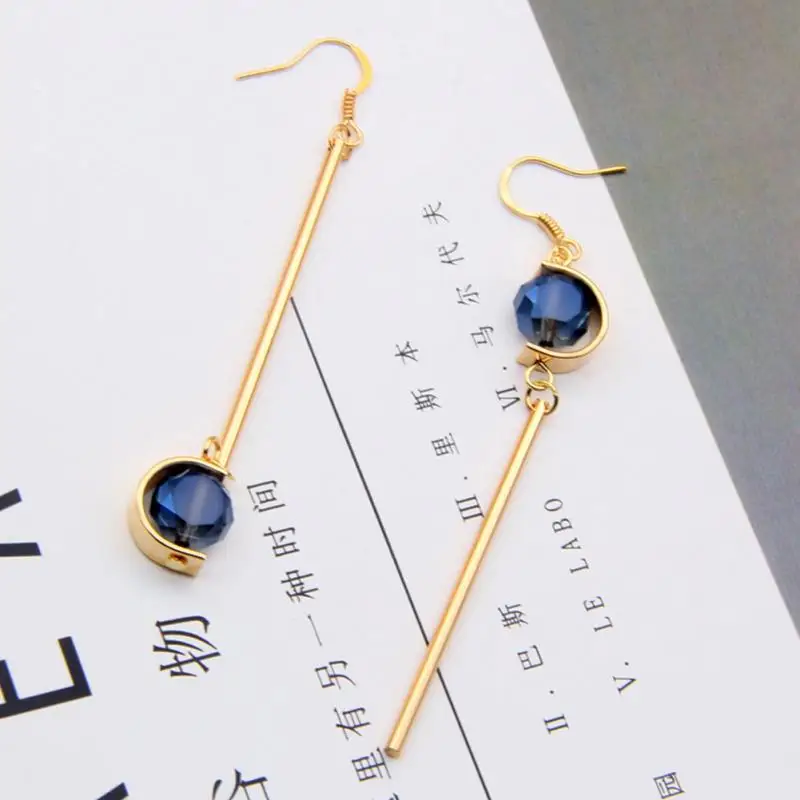 Модные женские серьги клип и уха Rhinestone Длинные падение ювелирные изделия с