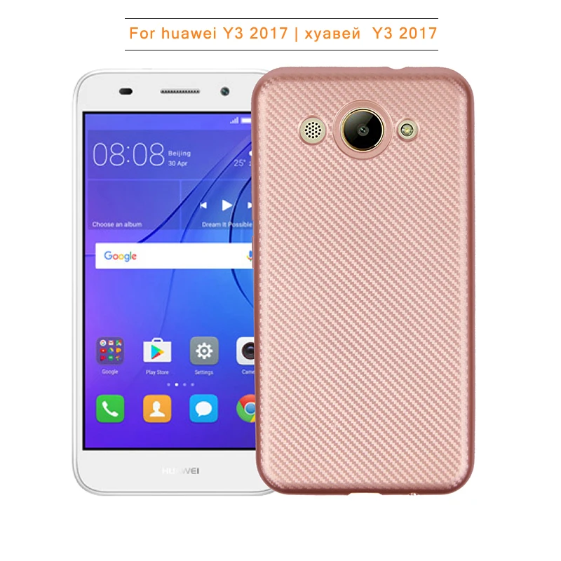 углеродные волокна узор силиконовый чехол на huawei Y3 2017 чехлы мягкий селиконовые