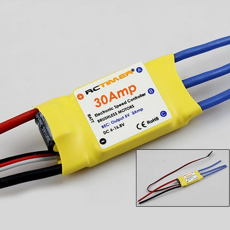 RCTimer 20A 30A ESC бесщеточный контроллер скорости двигателя для DIY FPV мультироторный