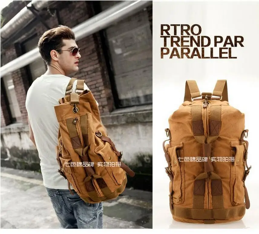 Мужской рюкзак на молнии однотонные холщовые дорожные сумки школьные ранцы |