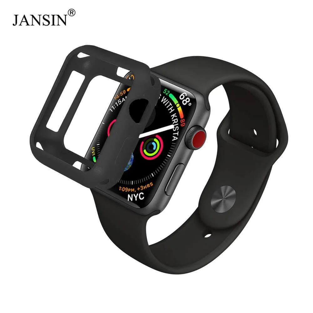 Мягкий силиконовый чехол для часов JANSIN с сопротивлением падению для Apple Watch 44 мм 40 мм серия 4 Защитная крышка для экрана для iWatch Series 4