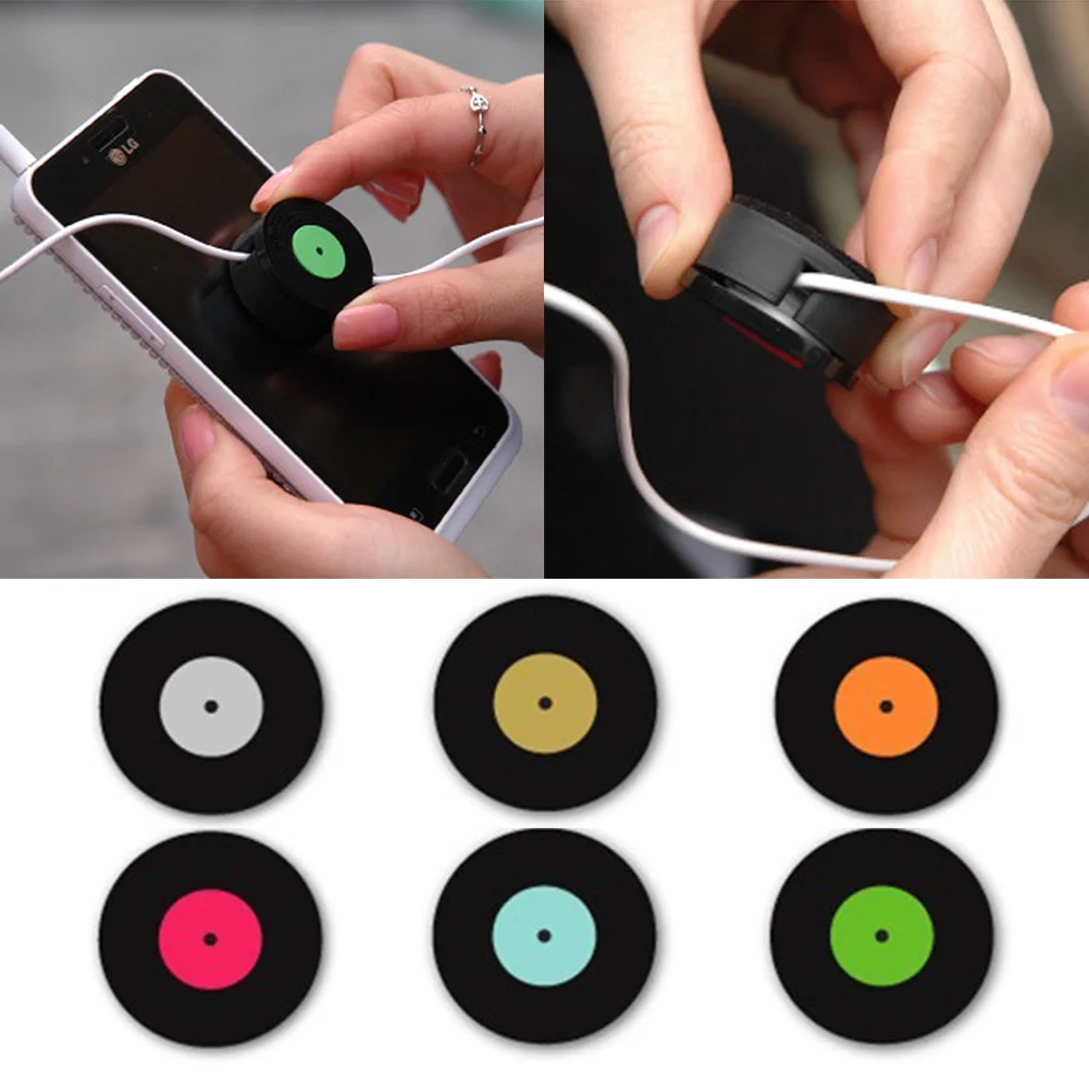 New Hot Sell Round Cable Winder Earphone Organizer Wrap Headphone Wire Holder Tie Manager For Headset &amp | Электроника