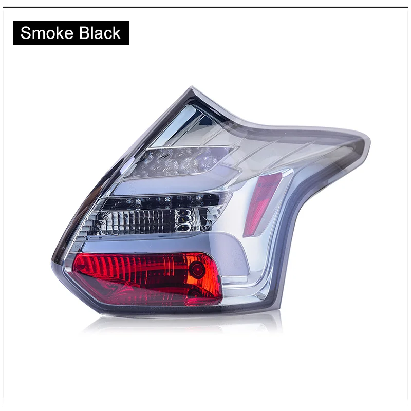 SMOKE BLACK Светодиодный задний фонарь для Ford Foucs 2011 2012 2013 Копченый черный светодиодный фонарь светильник с желтым указатели поворота и красный тормозной светильник - Цвет: SMOKE BLACK