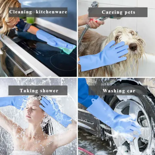 10 Цвета сплошное волшебство силиконовые скруббер перчатки Кухня ручной насос