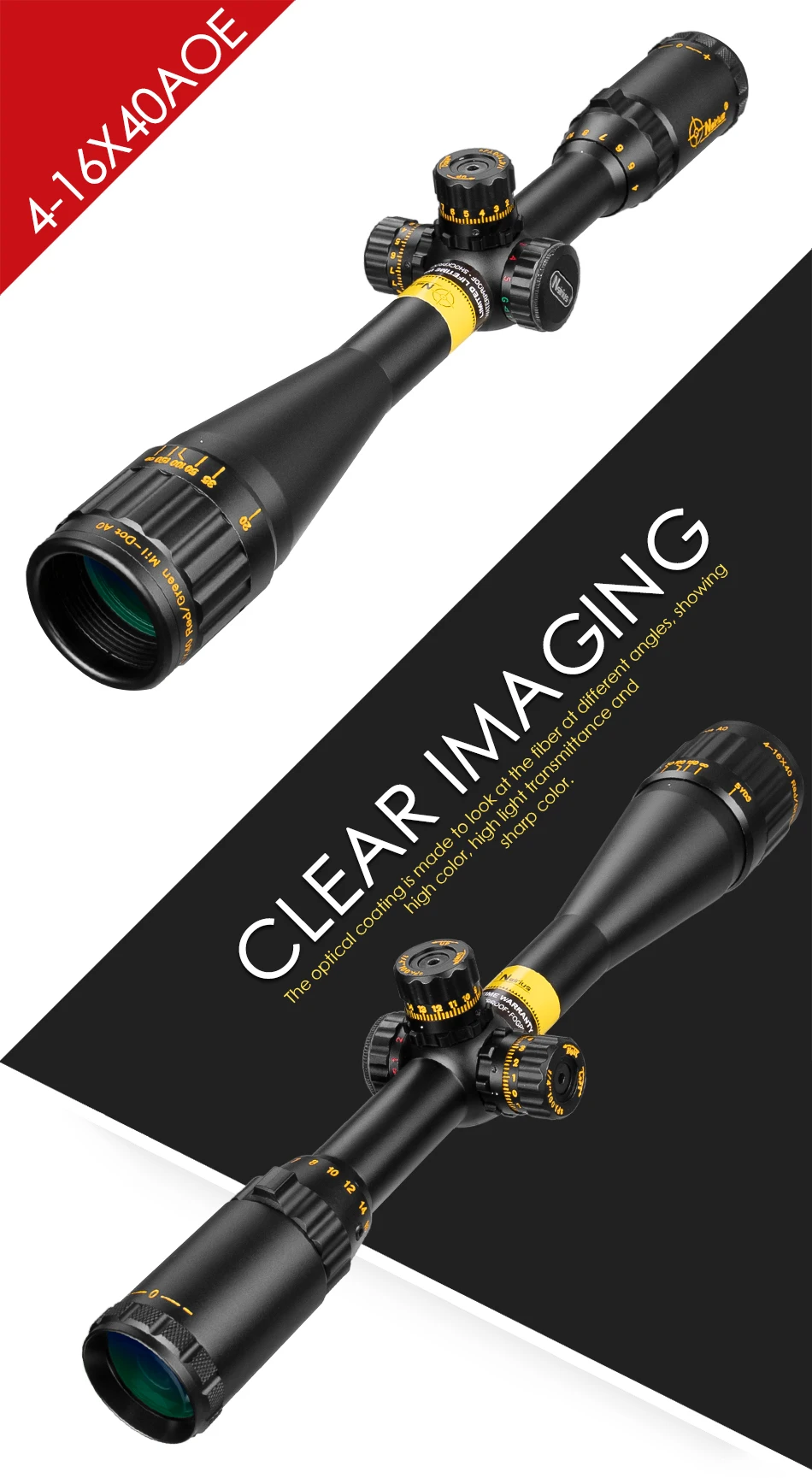 NSIRIUS 4-16X40 AO Riflescope оптический прицел Золотой тактический Красный Зеленый llluminate Crosshair охотничья воздушная винтовка Снайперский прицел