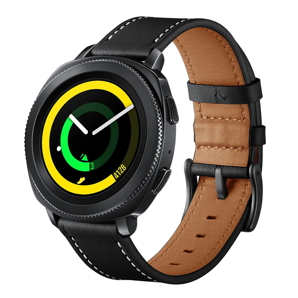 20 мм ремешок из натуральной кожи для Samsung Gear Sport S4 S2 Classic R732 Amazfit Youth Quick Release браслет