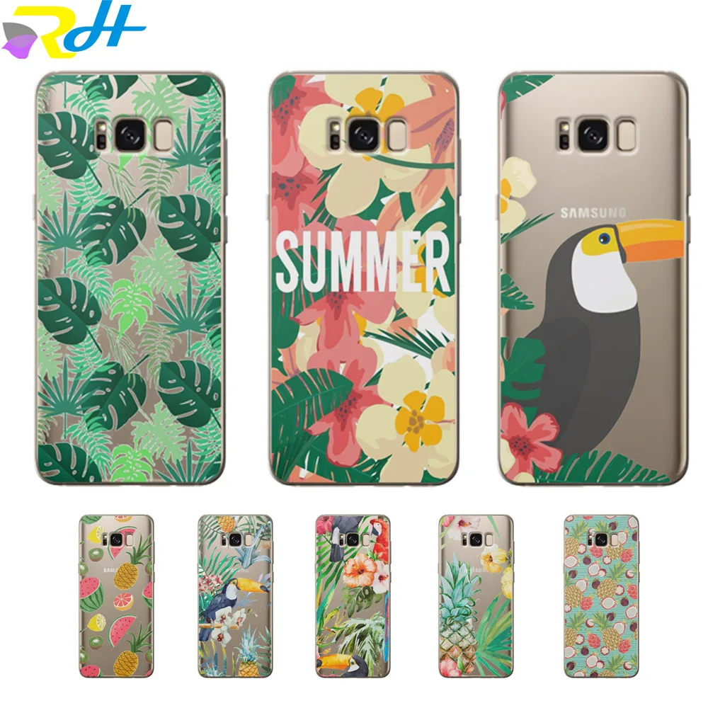 Мягкий ТПУ чехол для Samsung Galaxy S10Plus Coque Etui стильный тропический ветер S6 Edge S7 S8 Plus S9 S10e