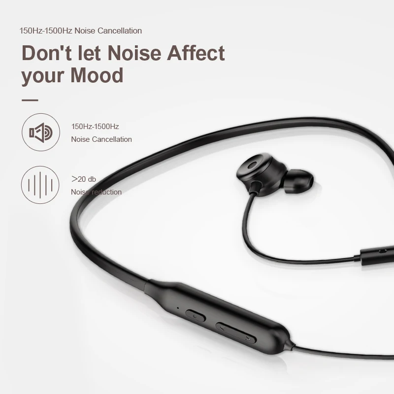 Baseus S15 ANC Wireless Bluetooth Earphone Active Noise Cancellation V4.2 Bluetooth Sport Earphones with Mic for Mobile Phone