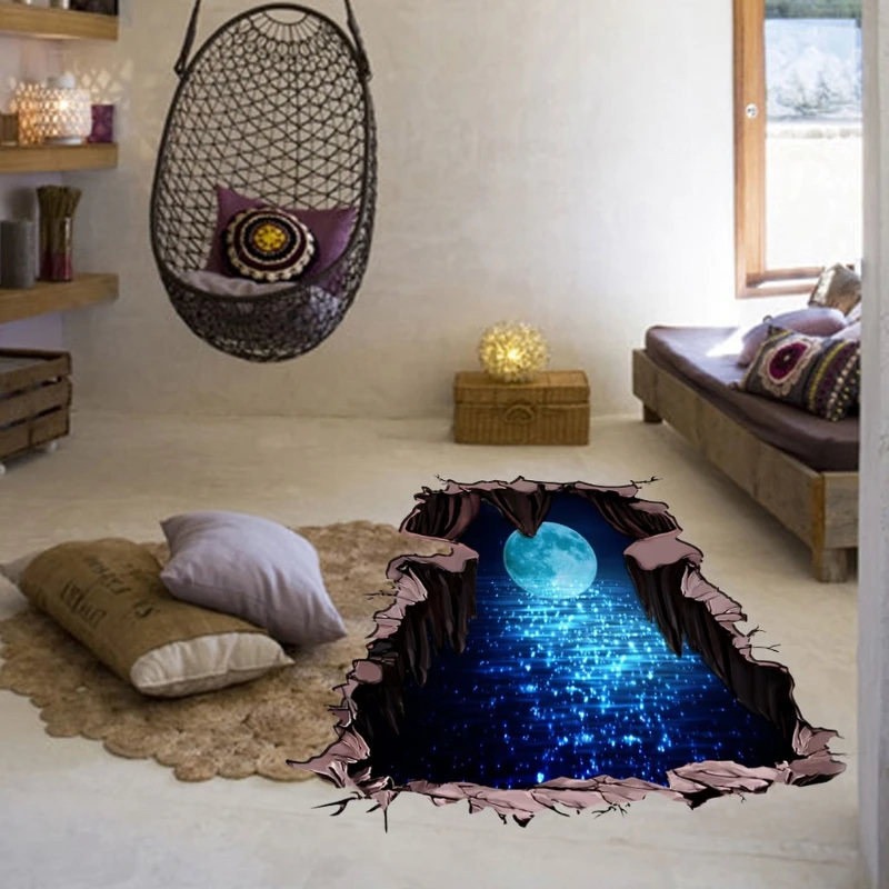 Новый 3D звезда пол Съемный Wall Art Виниловые наклейки на стены Наклейка стену
