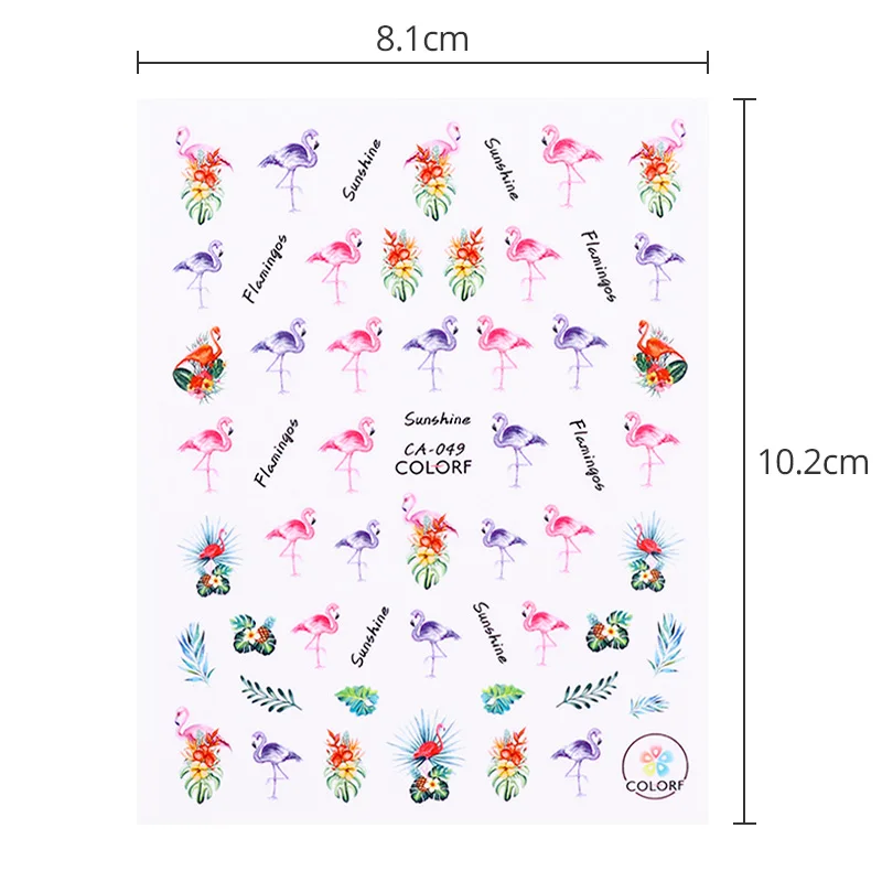 1Pc 3D Flower Nail Stickers Tropical Floral Bird Tips DIY Adhesive Transfer Decoration | Красота и здоровье